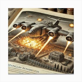 Titanclaw Bomber Obliterating Fortified Installations Iron Commonwealth Canvas Print