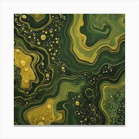 olive gold abstract wave art 17 Canvas Print