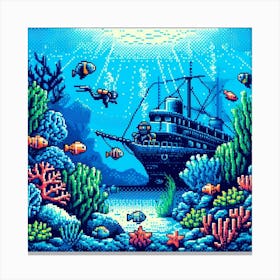 8-bit underwater scene 1 Canvas Print
