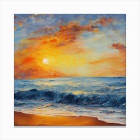 Sunset At The Beach Canvas Print