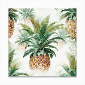 Pineapple Pattern Background Seamless Vintage Canvas Print