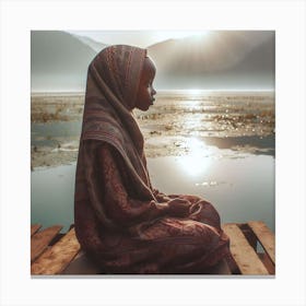 Muslim Girl Meditates Canvas Print