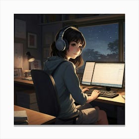 Anime Girl 3 Canvas Print