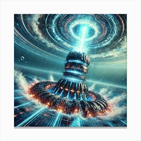 A High Tech, Sci Fi Scene Depicting A Powerful Wea 3 Canvas Print