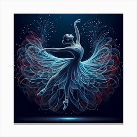 Neon Ballerina Dancer Canvas Print