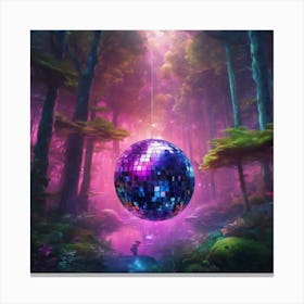 Disco Ball In The Forest 2 Canvas Print