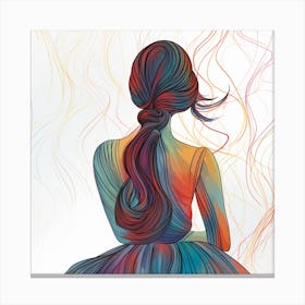 Girl With Colorful Hair 1 Canvas Print