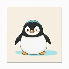 Create A Kawaii Friendly Penguin On A White Backgr (2) Canvas Print