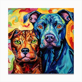 Pit Bull And Pit Bull Canvas Print