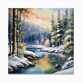 Winter Landscape Painting 1 Canvas Print