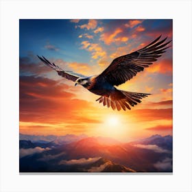 Eagle In Flight, A Bird Soaring Freely In The Sky Representing Freedom And Boundless Possibilities Canvas Print