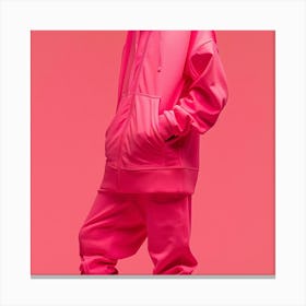 Person In Pink Hoodie Canvas Print