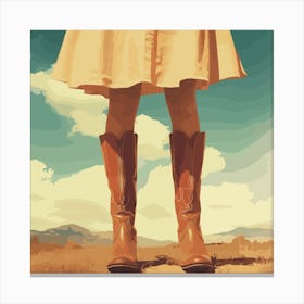 Cowgirl Legs Vintage 2 Canvas Print