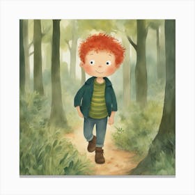 Boy In The Woods Canvas Print