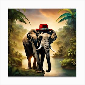 Havana Elephant In the Jungle Canvas Print