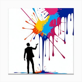 Silhouette Of A Businessman Canvas Print