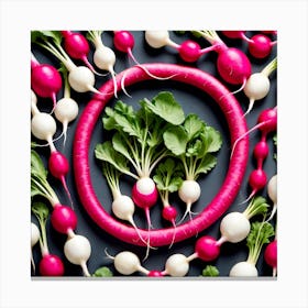 Radishes In A Circle Canvas Print