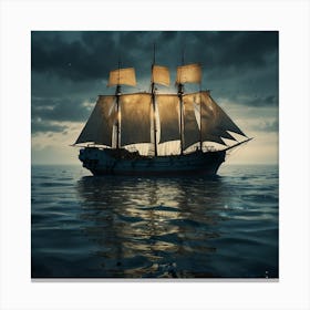 Sailing Ship In The Ocean 1 Canvas Print