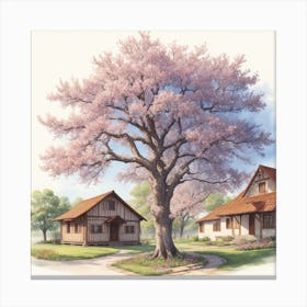 floral beautiful tree in village Canvas Print