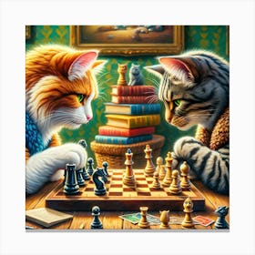 Chess Paws: The Grandmasters' Duel Canvas Print