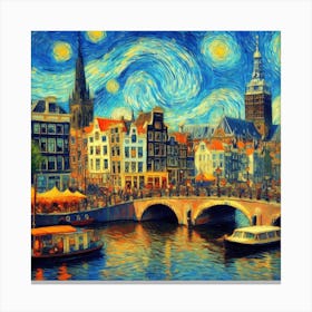 Amsterdam Starry Night Canvas Print