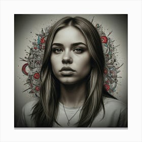 Girl With A Tattoo Canvas Print