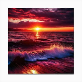 Sunset On The Beach 574 Canvas Print