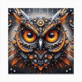 Owl With Gears Canvas Print