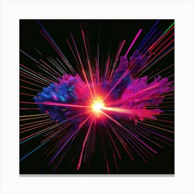 Laser Explosion Glitch Art 17 Canvas Print