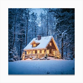 Firefly Magical Christmas House At The Snowy Forest Edge 21016 Canvas Print