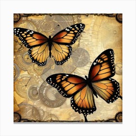 Steampunk Butterflies 3 Canvas Print