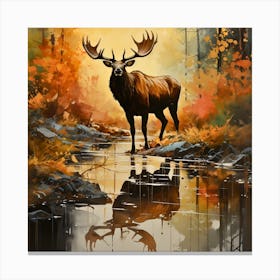 Holiday Elk Canvas Print