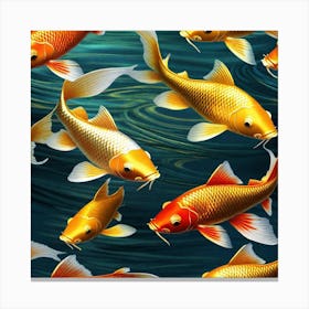 Gold Fish Wallpaper Canvas Print