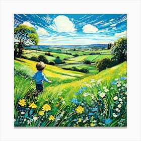 Child In Meadow 1 Canvas Print