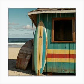 Surfboards On The Beach 3 Canvas Print