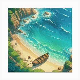 Boat On The Beach 5 Canvas Print