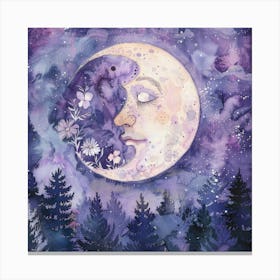 Moon In The Forest 5 Canvas Print