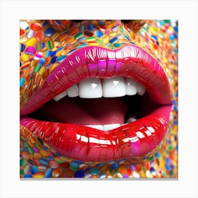 Colorful Lips Canvas Print