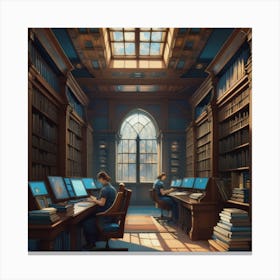 Digital Library Canvas Print