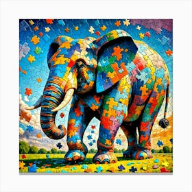 Elephant Puzzle Canvas Print