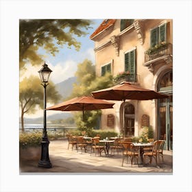 Cafe Painting Canvas Print