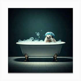 Hedgehog In A bubble Bath Stampe su tela