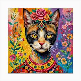 Frida Cat Canvas Print