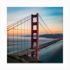 Golden Gate Bridge At Sunset Canvas Print