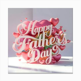 Happy Father'S Day card with bouquet Canvas Print