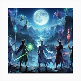Group Of Witches And Wizards Canvas Print