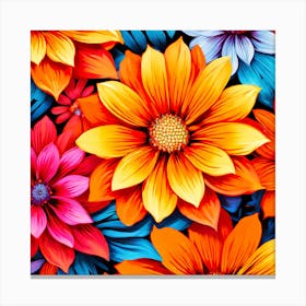 Colorful Flowers Wallpaper, Colorful Gerberas Canvas Print