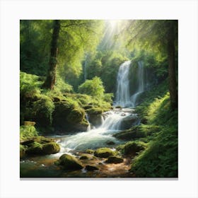 Waterfall In The Forest Canvas Print