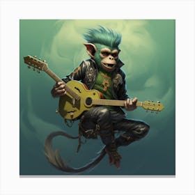 Monkey Playing Guitar Canvas Print