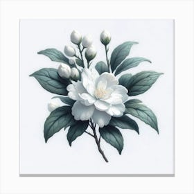 White Camellia Canvas Print